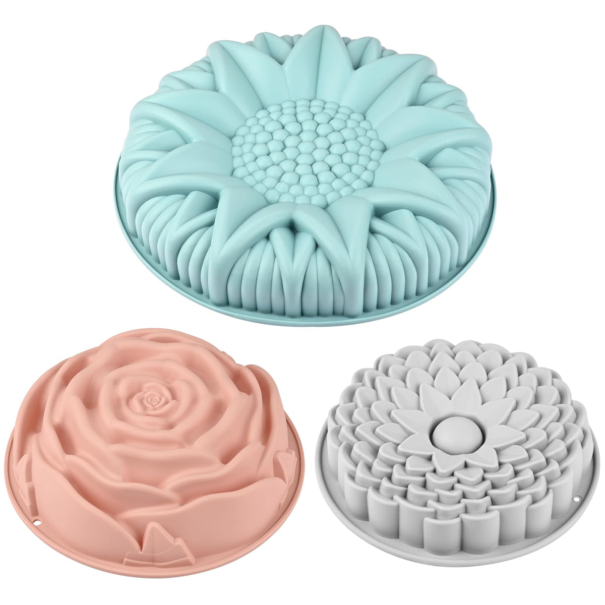 Sakolla 2 Pack 2.7″ Heart Cake Molds, 8 Cavity Silicone Baking Molds for Cake, Muffin, Egg Bites, Cupcake, Bread, Mousse (Green,Yellow,Pink)
