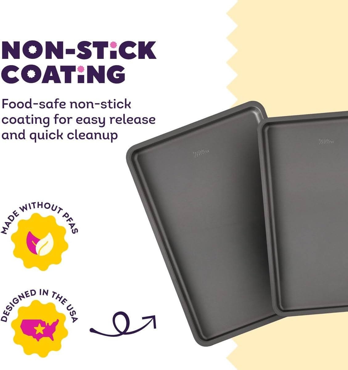 Wilton Silver Non-Stick Baking Sheet Set, Made Without PFAS, 2-Piece