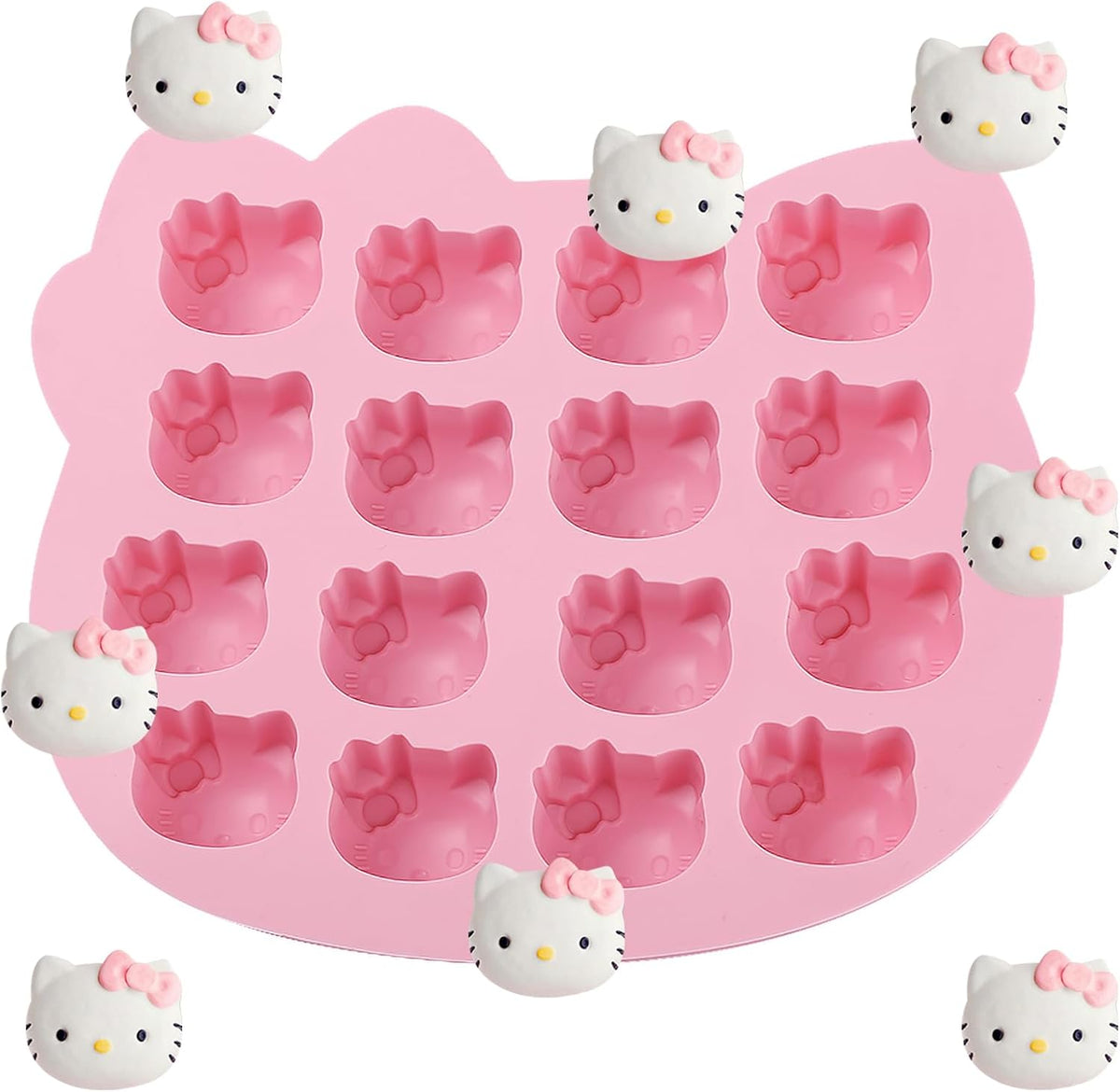Cute Kitten Chocolate Silicone Mold, Silicone Candy Molds 16 Cavity
