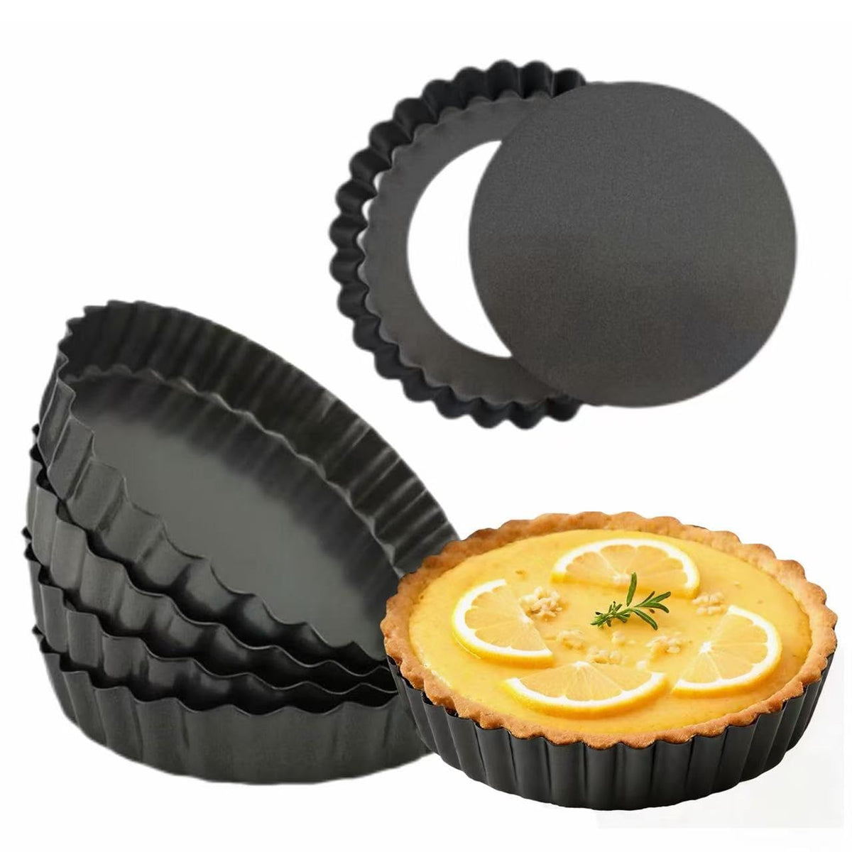 RICHSC-PAN Egg Tart Molds, 12 PCS Non-Stick Very Mini Tart Pans.