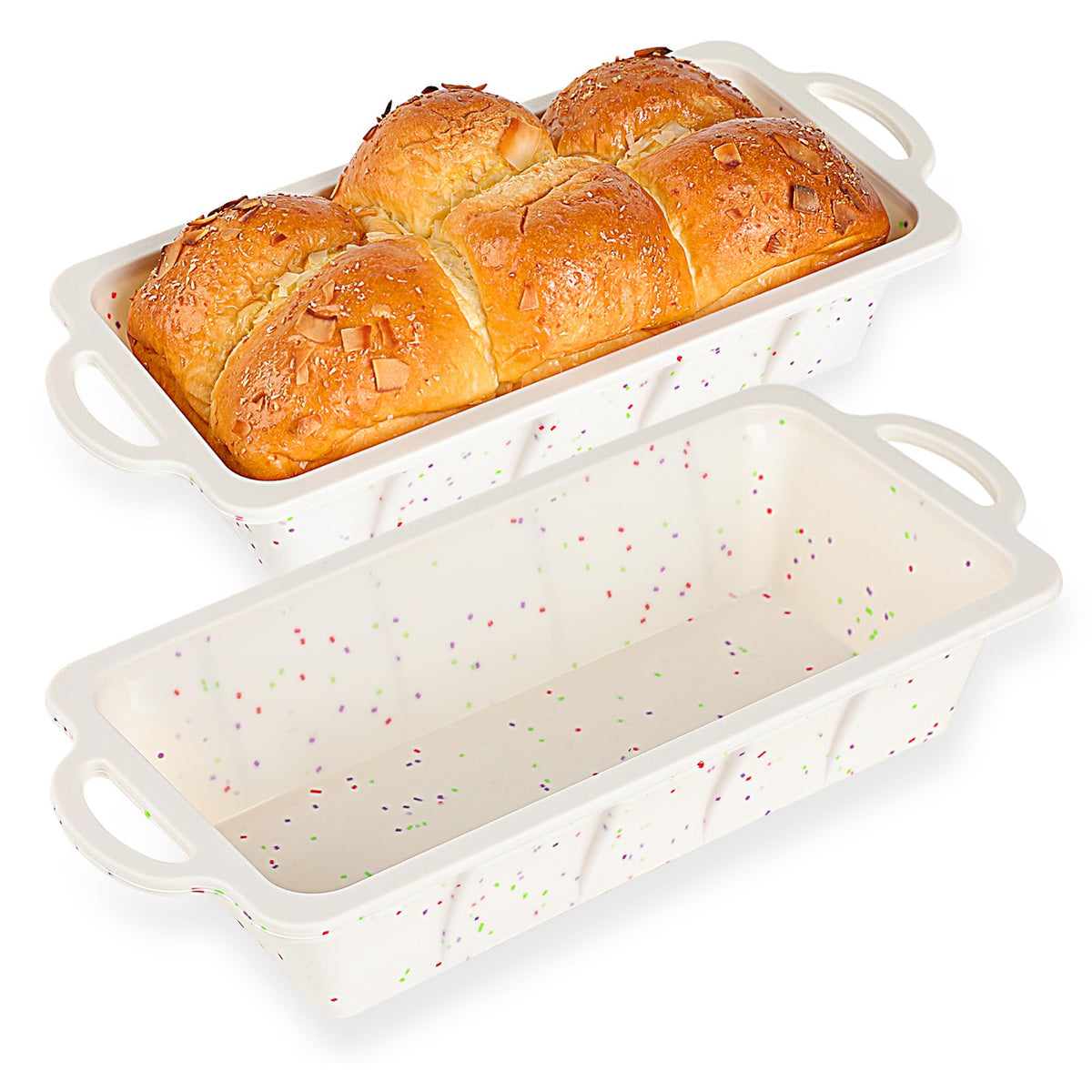 2 Pack Vinino Silicone Mini Loaf Pans Cake Bread Baking Metal Reinforced