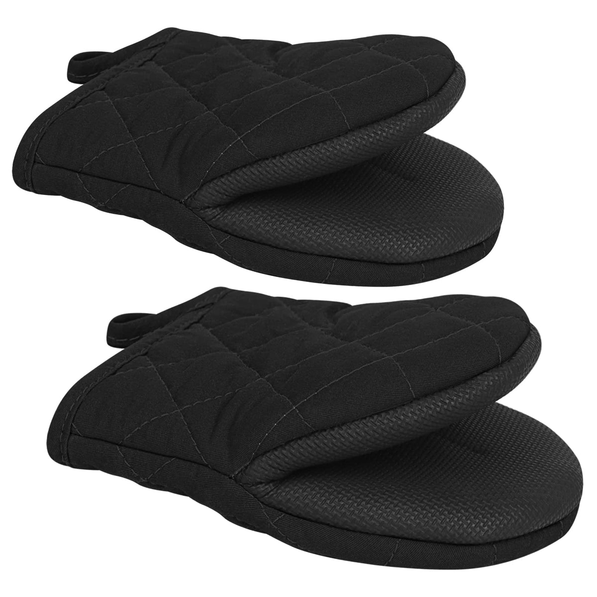 Goldmeet Mini Oven Mitts 2-Pack, 7"x5.5", 500°F Silicone Grip, Taro Purple