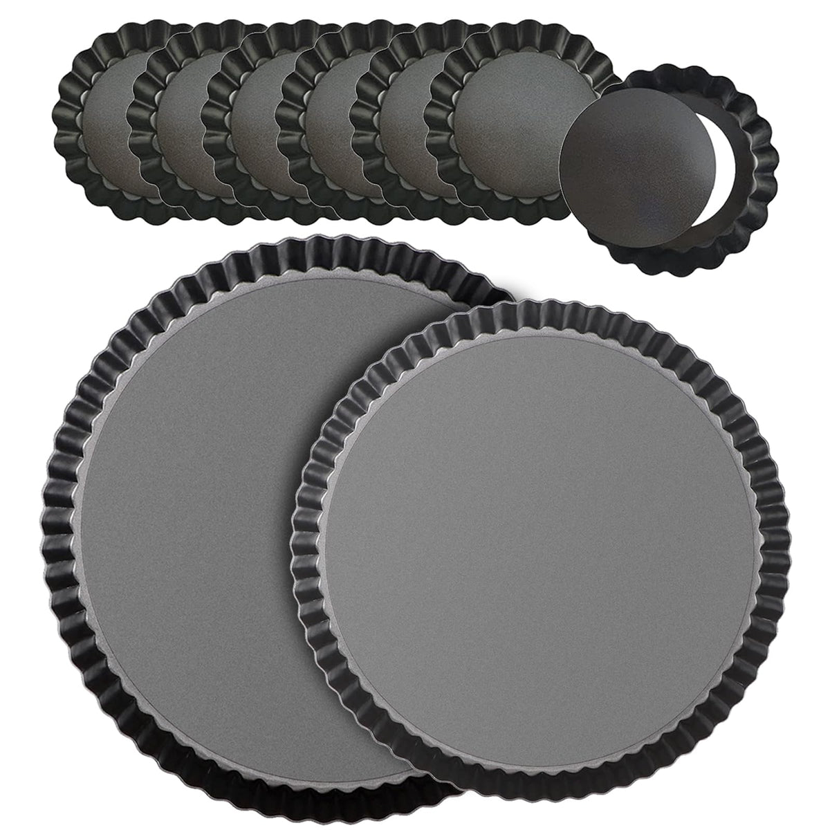RICHSC-PAN Egg Tart Molds, 12 PCS Non-Stick Very Mini Tart Pans.