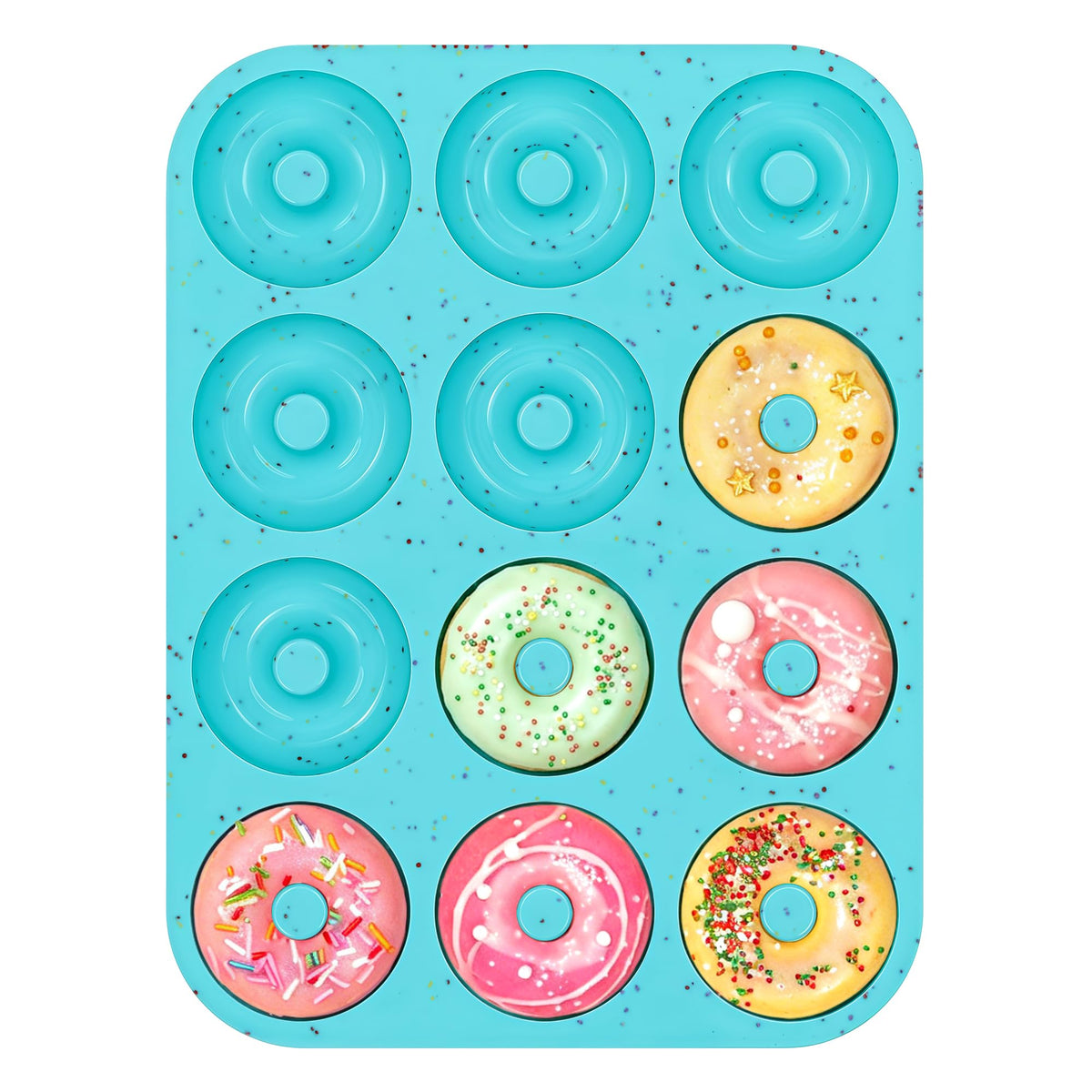 CAKETIME 3 Inch Silicone Donut Pan for Baking Nonstick Doughnut Mold(3 Pcs)