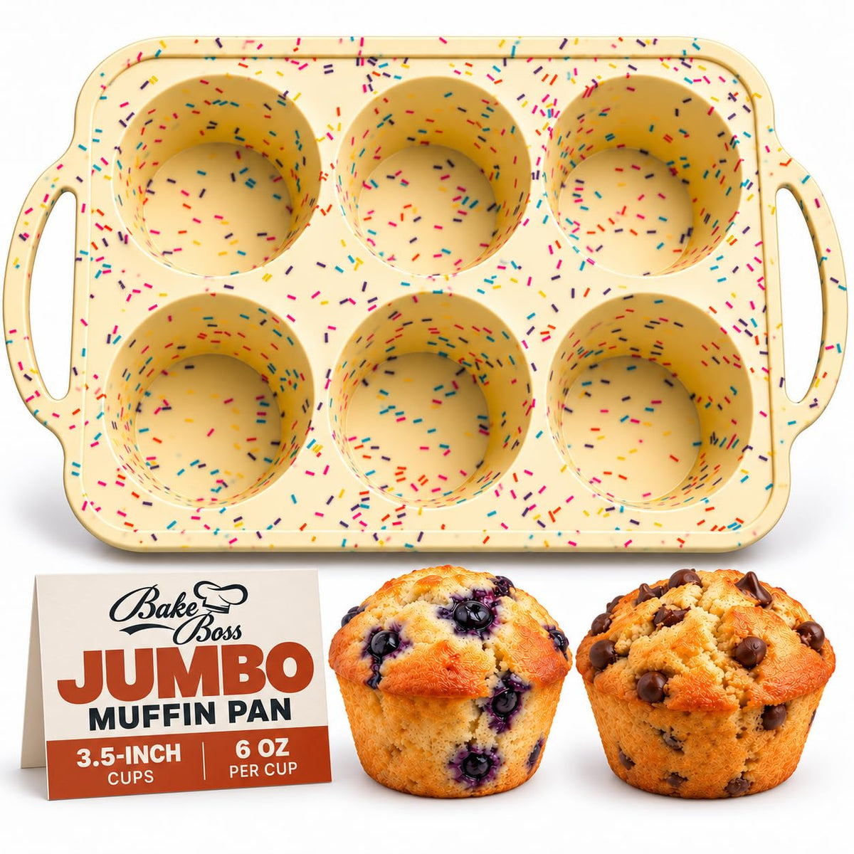 Silicone Muffin Pans, 2-Pack Regular 12 Cup & Mini 24 Cup, BPA-Free