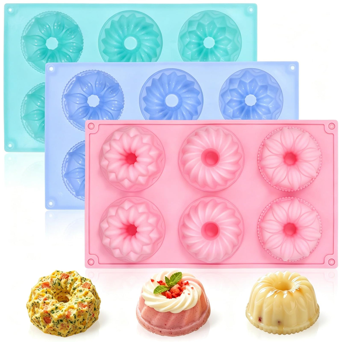 Silicone Muffin Top Pan, 4 Inch Egg Mold for Breakfast Sandwiches