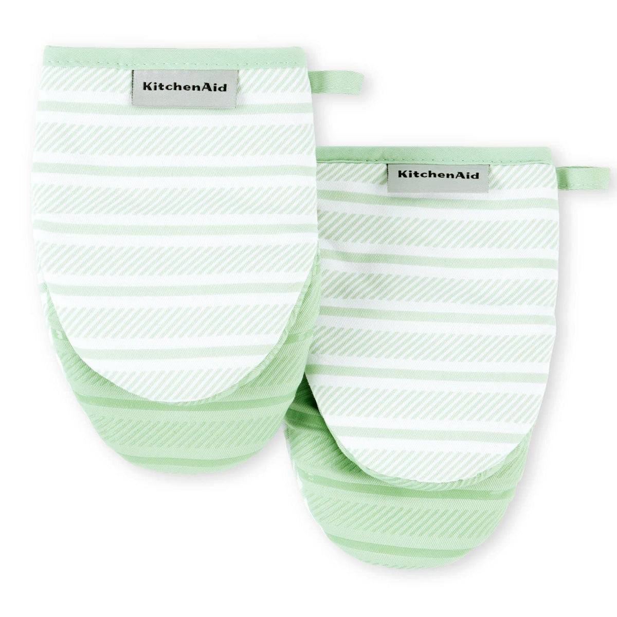 KitchenAid Albany Mini Oven Mitt 2-Pack Set, Aqua Sky, 5.5"x8"