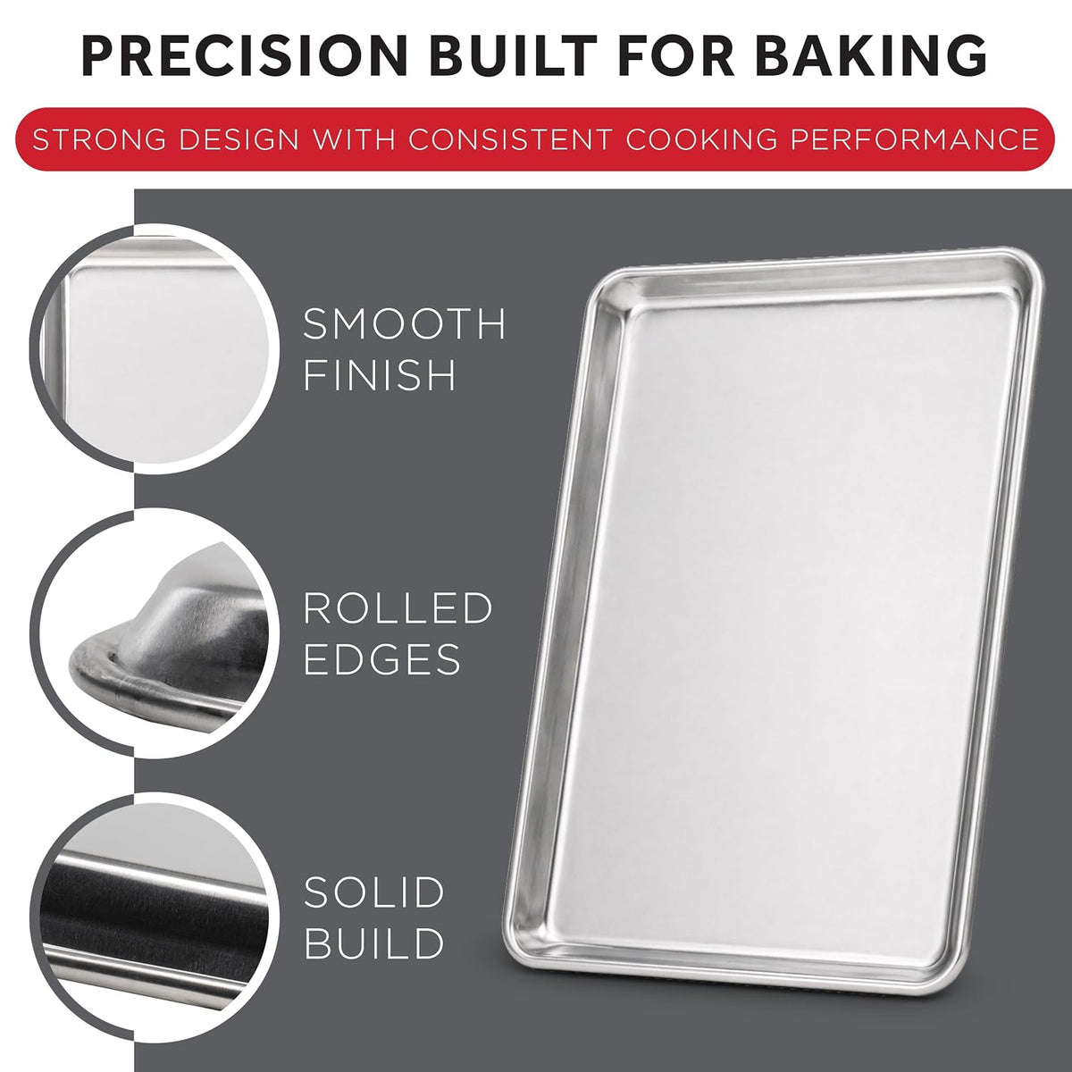 Winco 13" x 18" Aluminum Sheet Pan, 1/2 Size