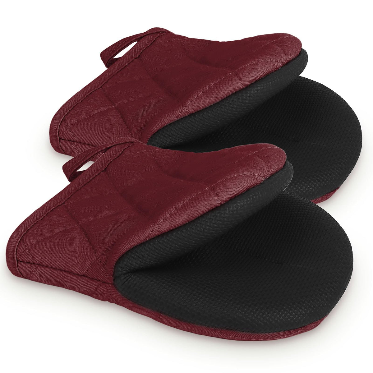 Goldmeet Mini Oven Mitts 2-Pack, 7"x5.5", 500°F Silicone Grip, Taro Purple