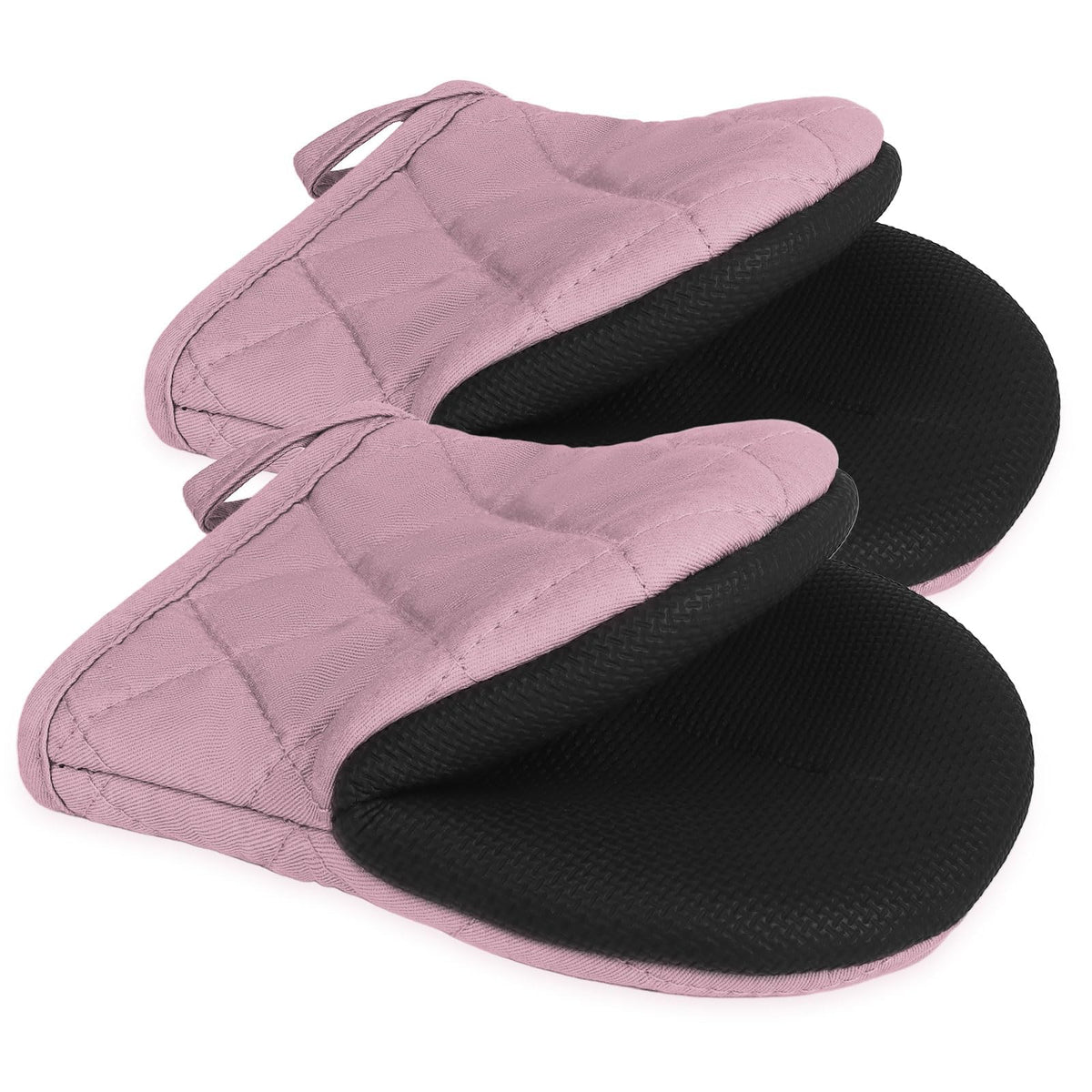 Goldmeet Mini Oven Mitts 2-Pack, 7"x5.5", 500°F Silicone Grip, Taro Purple