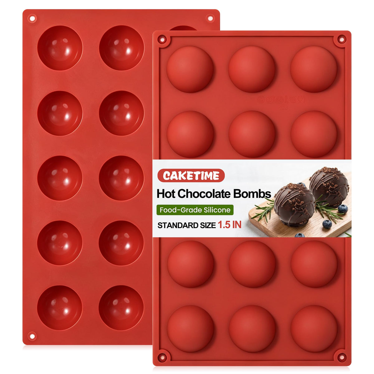Semi Sphere Silicone Molds, 24-Cavity Non-Stick Chocolate Molds