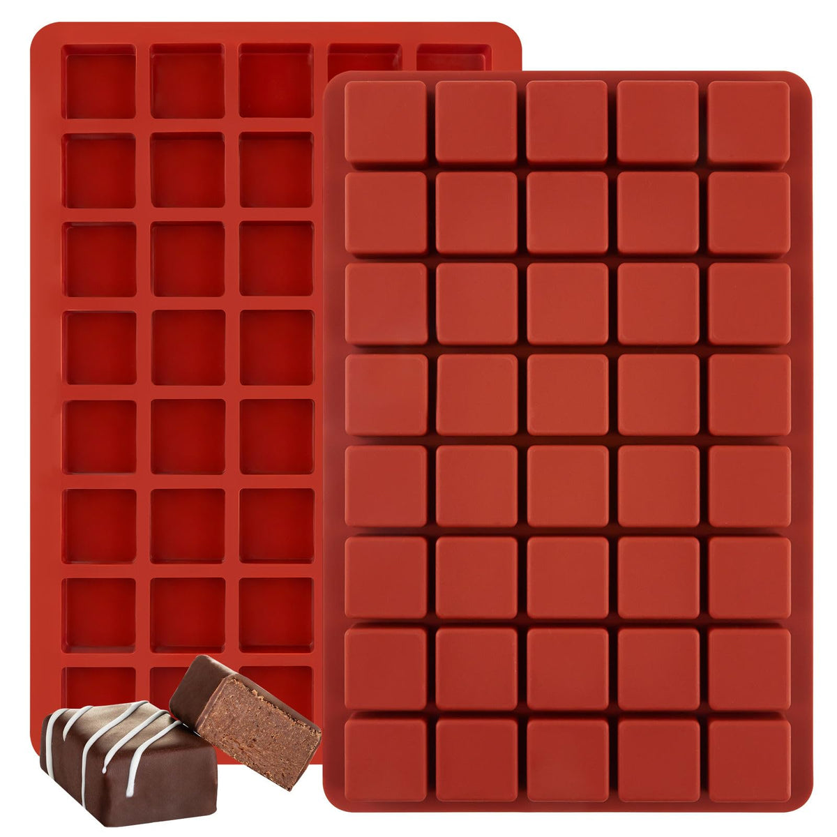 JOERSH Cube Cake Silicone Mold, 2" x 2" x 2", 8-Cavity