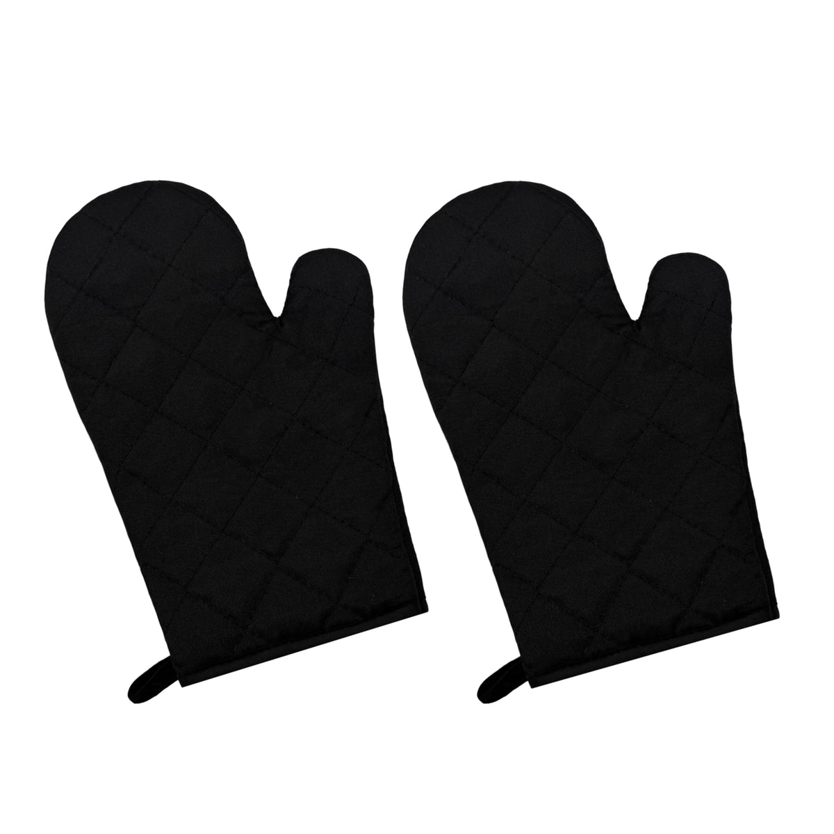 Oven Mitts 1 Pair, Heat Resistant Kitchen Gloves with Non-Slip Quilted Grip, Polyester & Cotton Blend, 11 x 6 Inch with Hanging Loop, for Baking Grilling BBQ Cooking, Gray