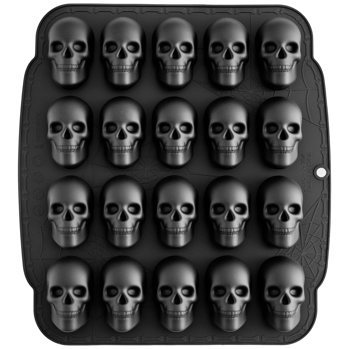 NiHome 20 Cavities Silicone Skull Mold for Baking Chocolates Making, Black