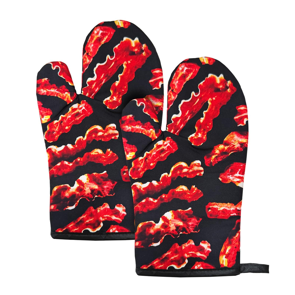2Pcs Boho Floral Cotton Oven Mitts Heat Resistant Kitchen Gloves with Loop