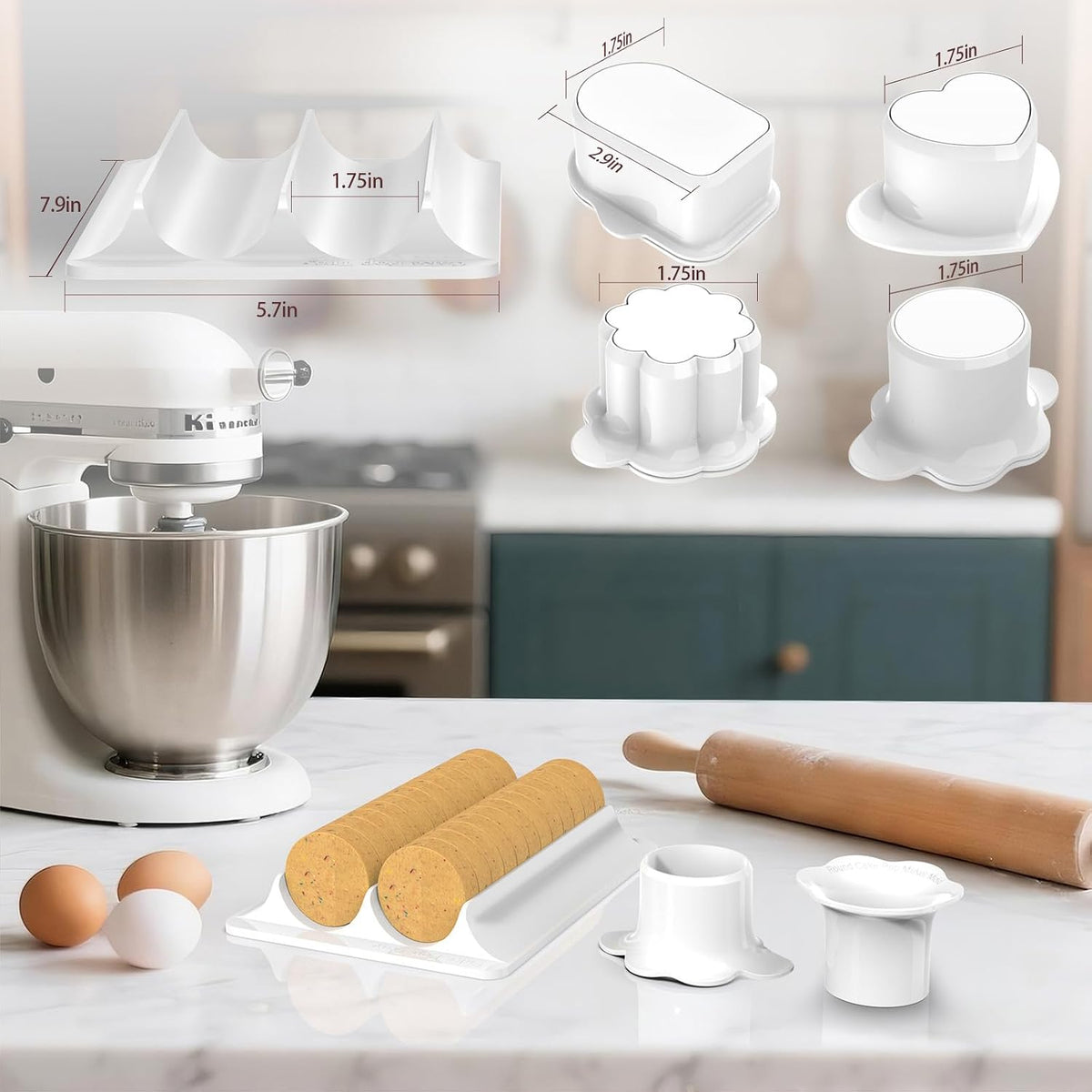 Cake Pop Molds Set, 4 Shapes with Tray, 100 Sticks Wrappers Ties (4-Shape Cutter & Tray)