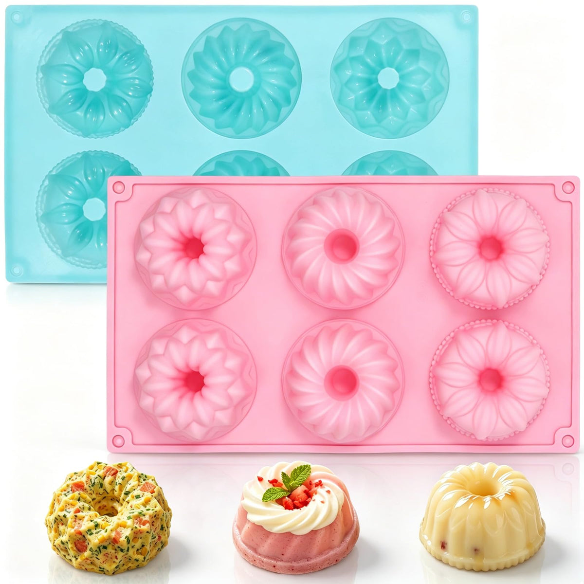 Silicone Muffin Top Pan, 4 Inch Egg Mold for Breakfast Sandwiches