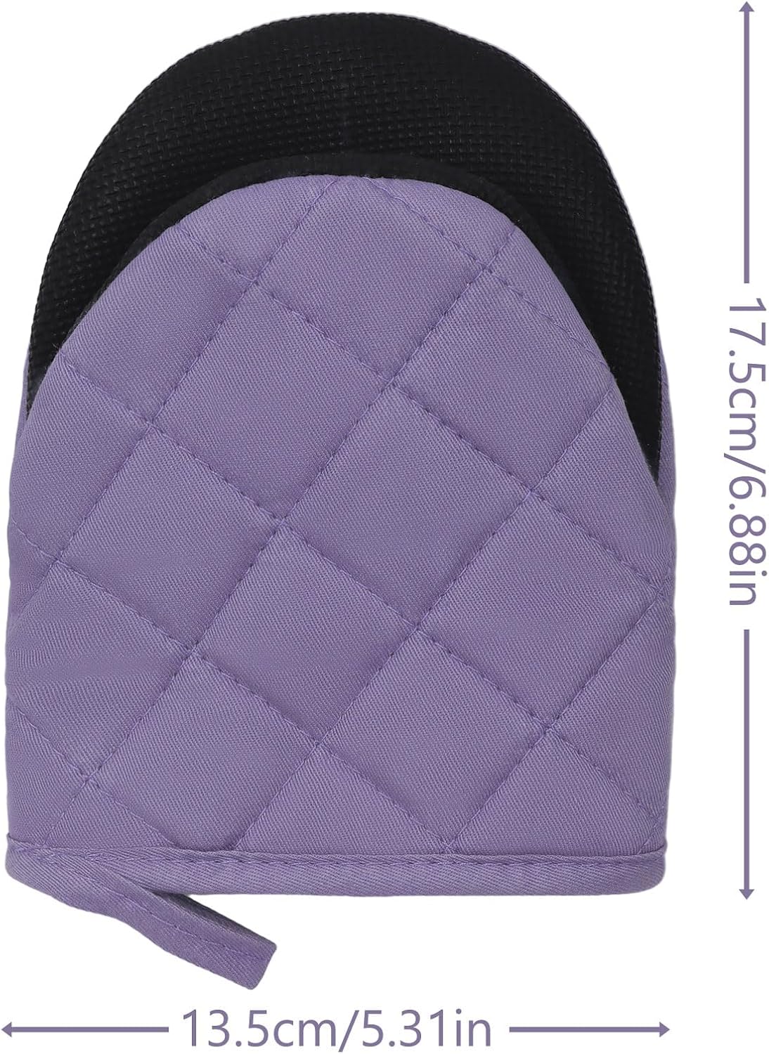 Goldmeet Mini Oven Mitts 2-Pack, 7"x5.5", 500°F Silicone Grip, Taro Purple