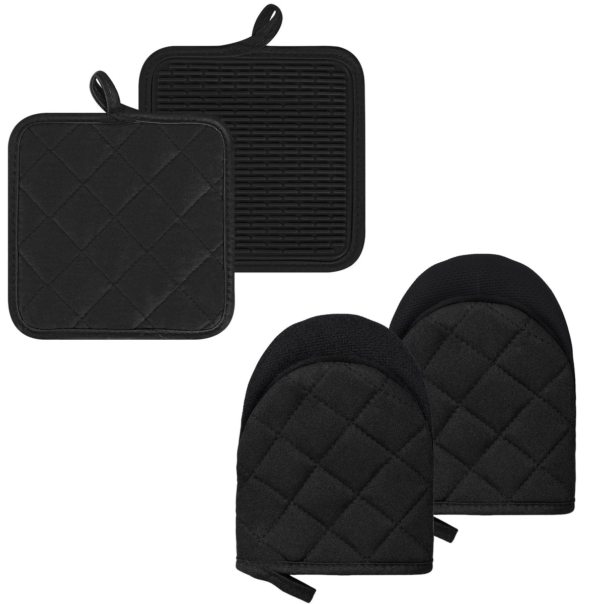 Goldmeet Mini Oven Mitts 2-Pack, 7"x5.5", 500°F Silicone Grip, Taro Purple