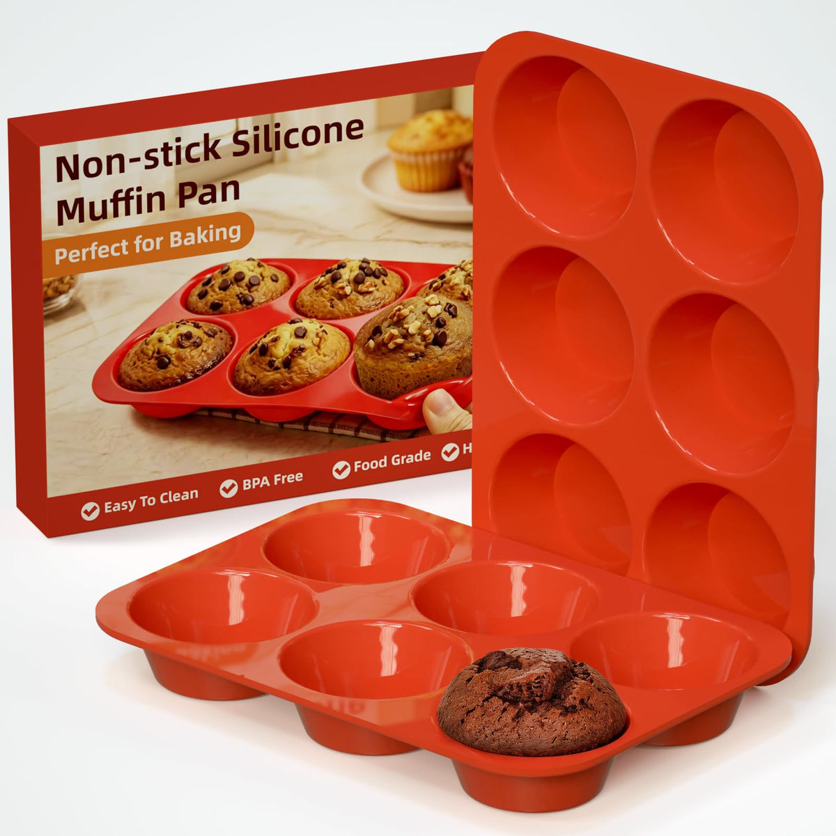 SINBEE Silicone Muffin Pans for Baking - 3 Pack Silicone Molds 12 Cups Nonstick Cupcake Pan for Baking BPA Free Cake Pop Mold Egg Muffins