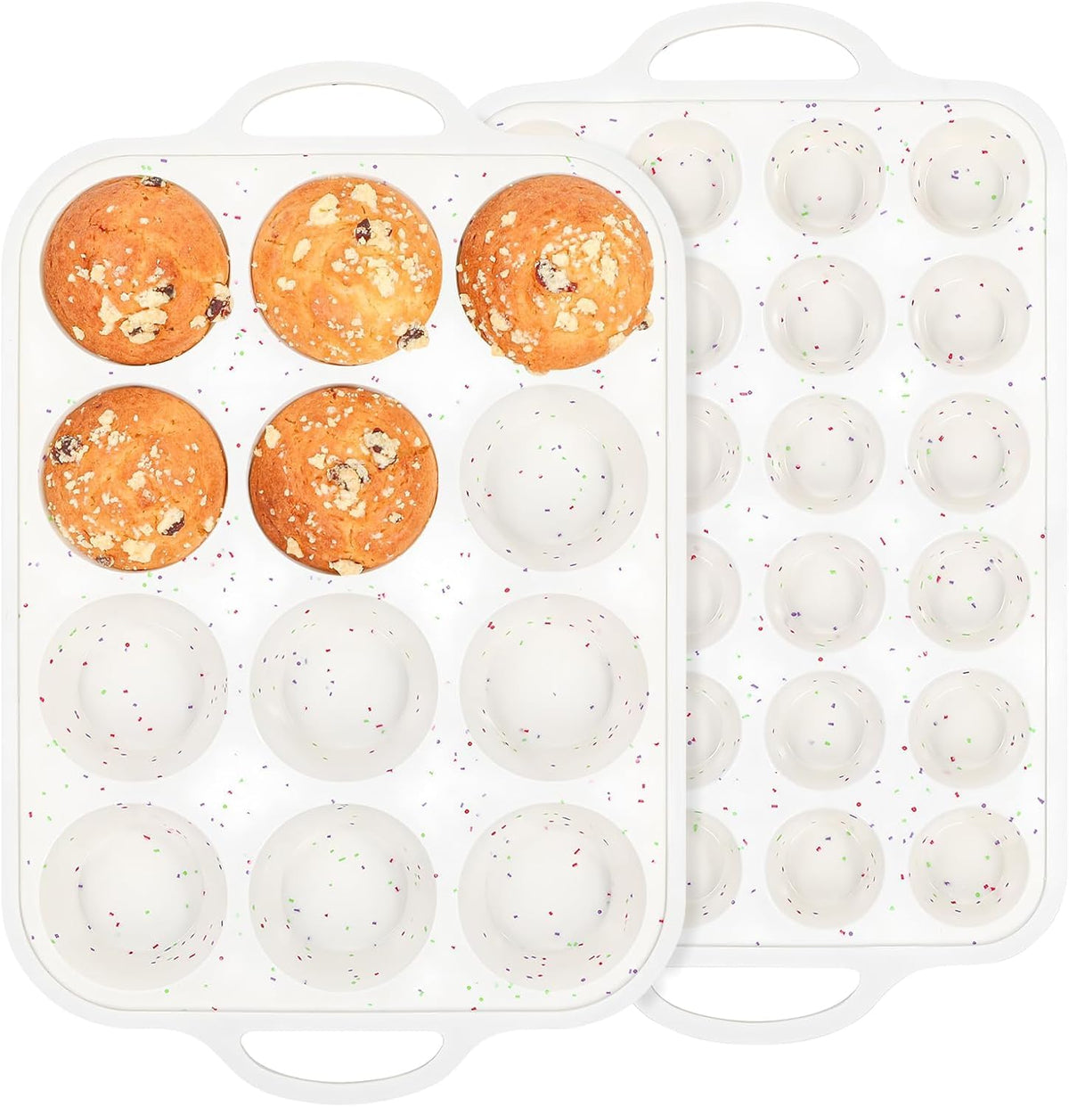Silicone Muffin Pan for Baking with Metal Reinforced Frame, Nonstick Cupcake Pan 1 Pack Regular Size Egg Bites Silicone Mold