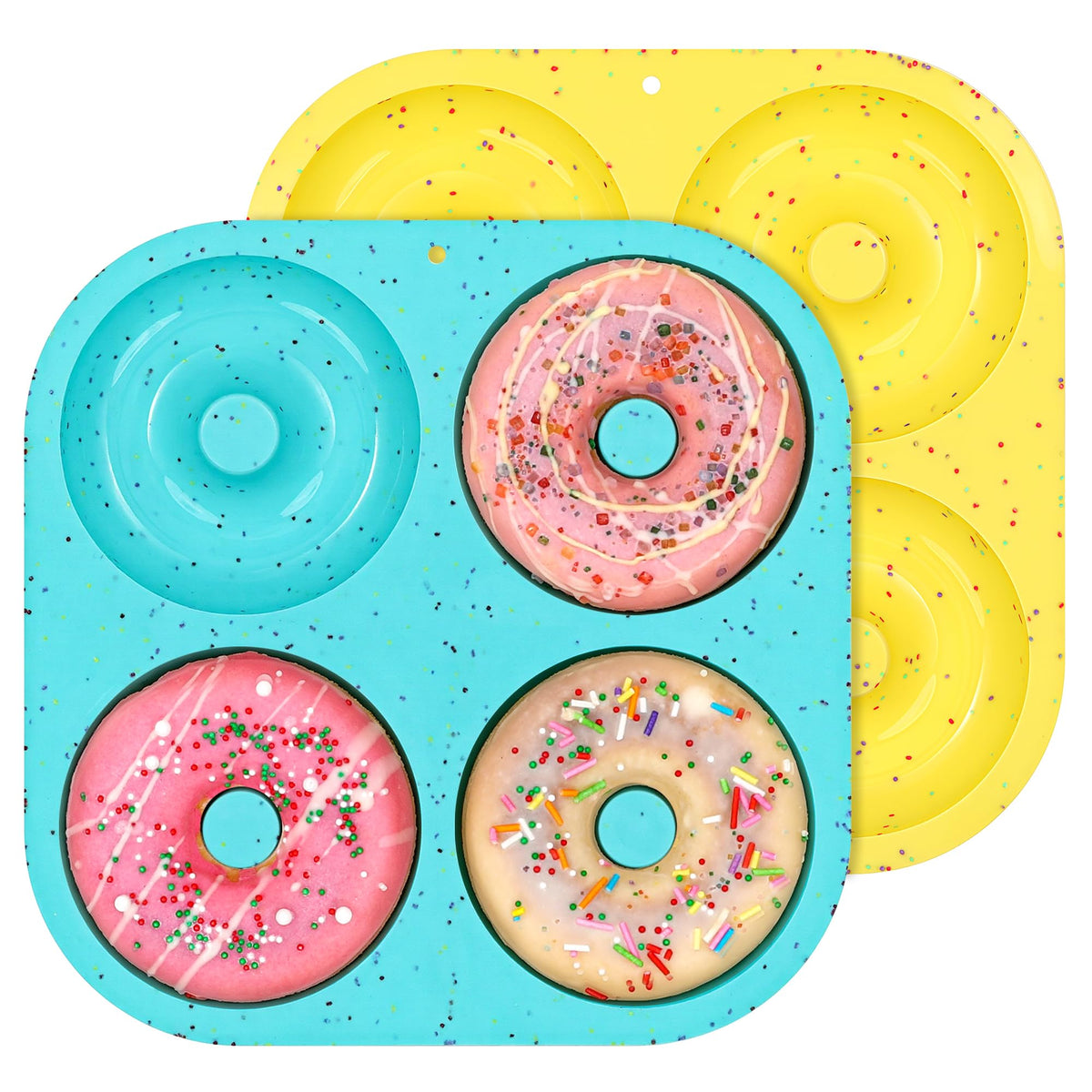 CAKETIME 3 Inch Silicone Donut Pan for Baking Nonstick Doughnut Mold(3 Pcs)