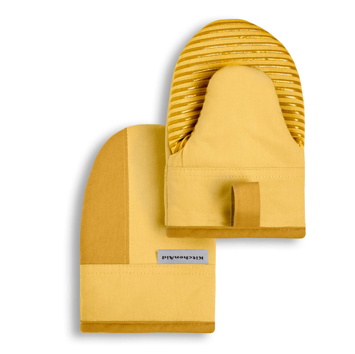 KitchenAid Beacon Two-Tone Non-Slip Mini Oven Mitt Set, Navy/Ink, 5.5"x8", 2 Piece