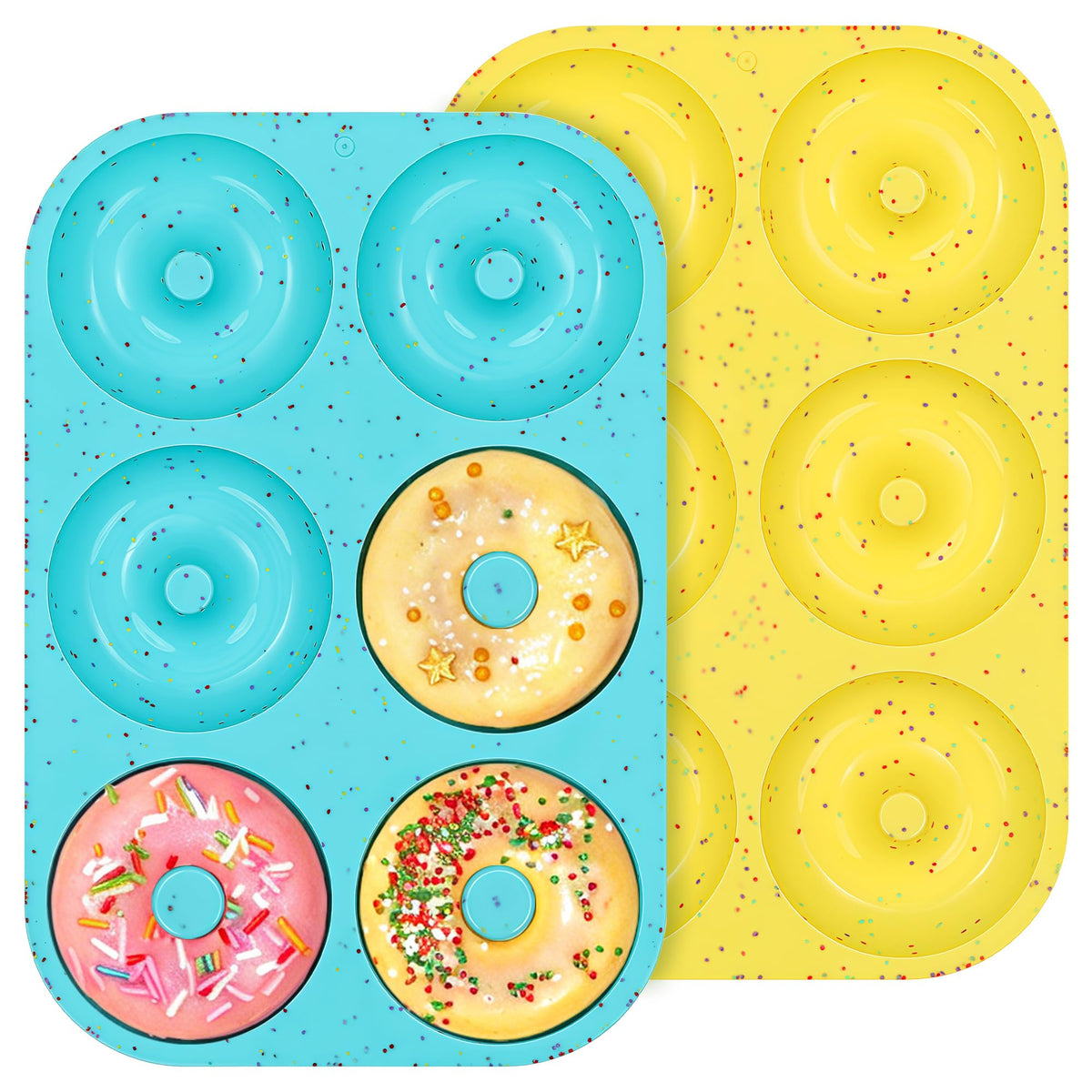 CAKETIME 3 Inch Silicone Donut Pan for Baking Nonstick Doughnut Mold(3 Pcs)
