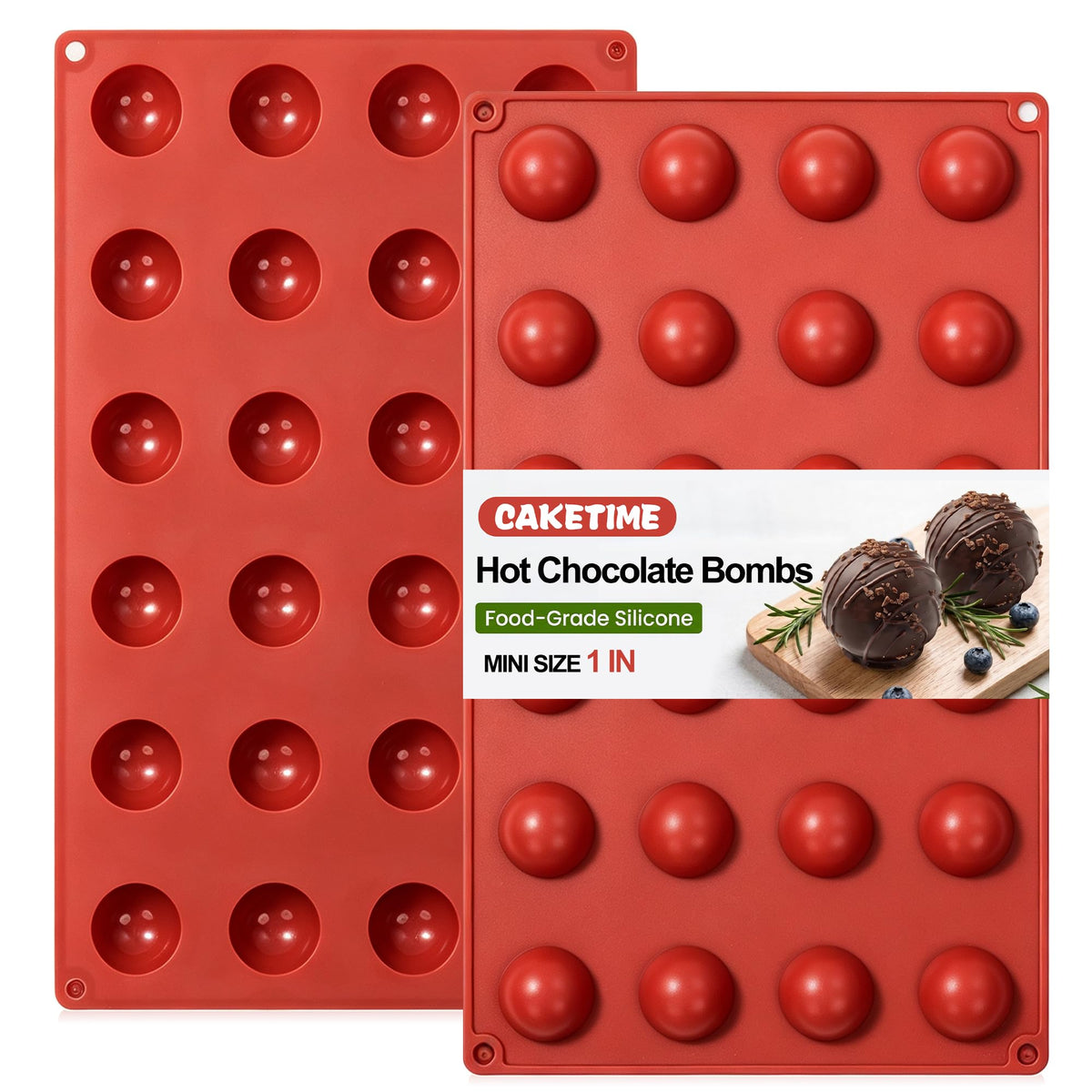 Semi Sphere Silicone Molds, 24-Cavity Non-Stick Chocolate Molds
