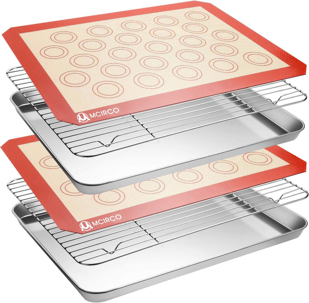 M MCIRCO Baking Sheet with Cooling Rack, Baking Mat Set, Set of 6