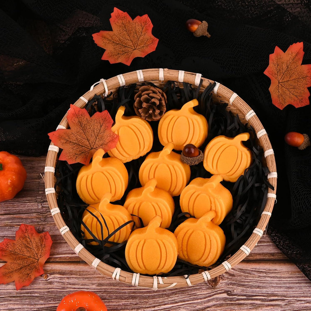 WMKGG 3 Pack Pumpkin Silicone Mold, 6-Cavity Pumpkin Cake Pan