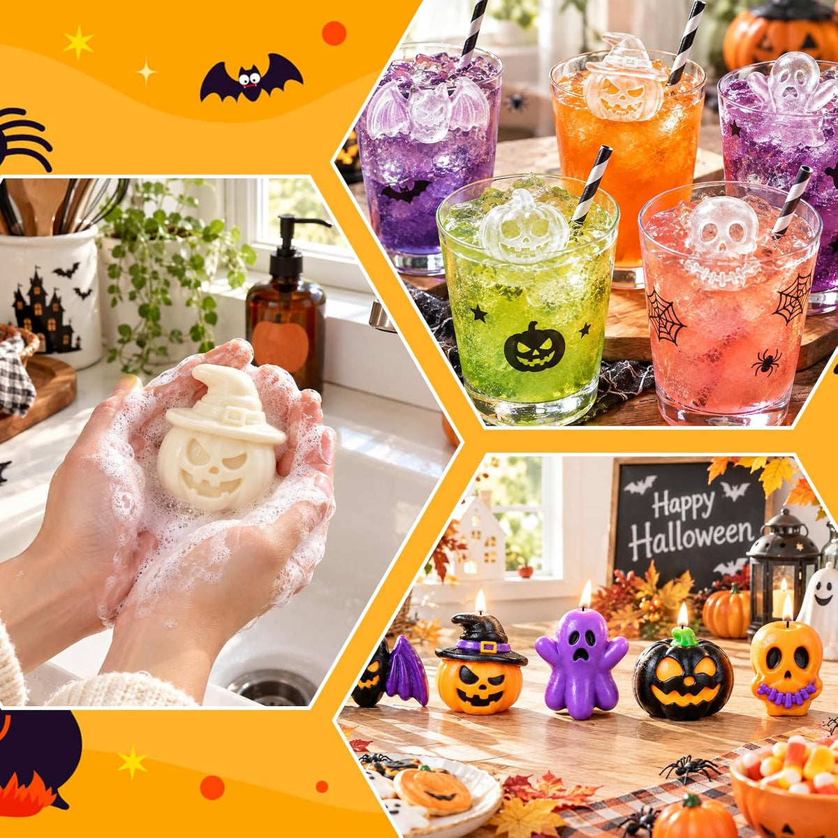 Halloween Silicone Cake Molds Pumpkin Skull Ghost Chocolate Mold