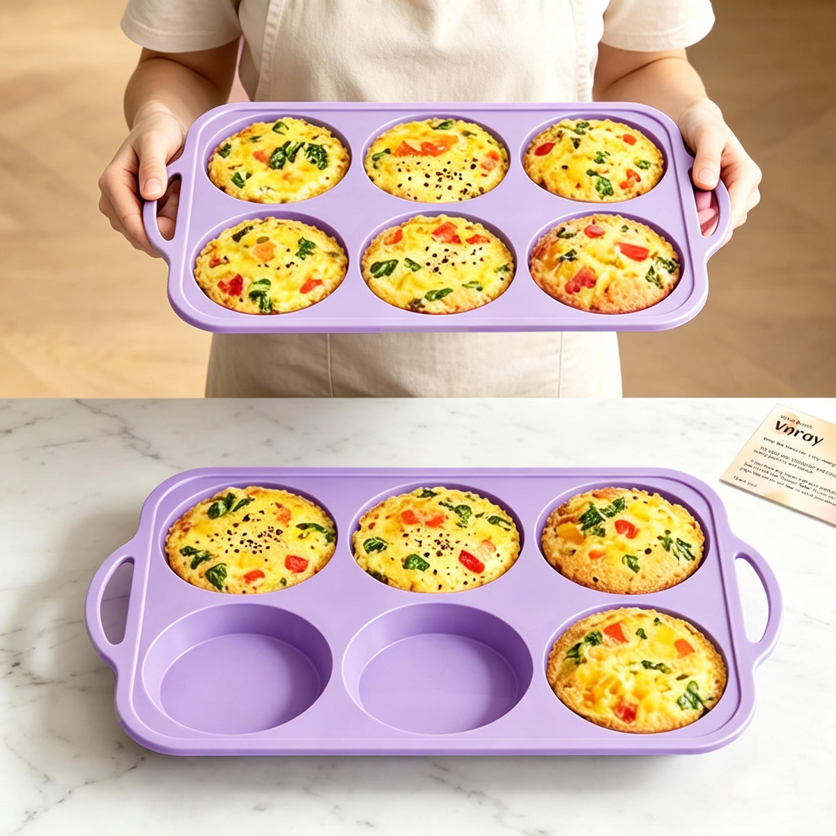 4 Inch Jumbo Silicone Muffin Top Pan with Frame Non Stick Egg Mold Baking