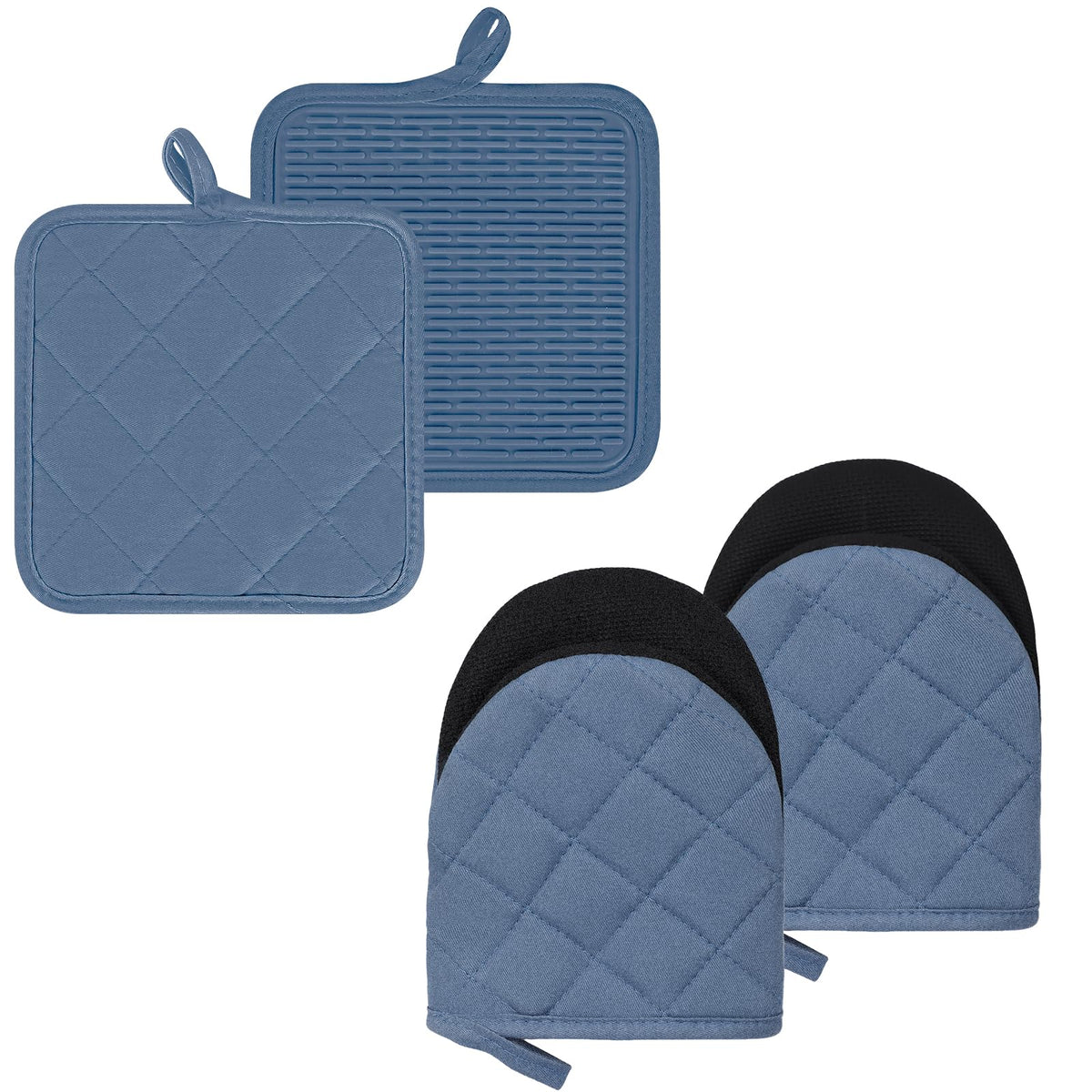 Goldmeet Mini Oven Mitts 2-Pack, 7"x5.5", 500°F Silicone Grip, Taro Purple
