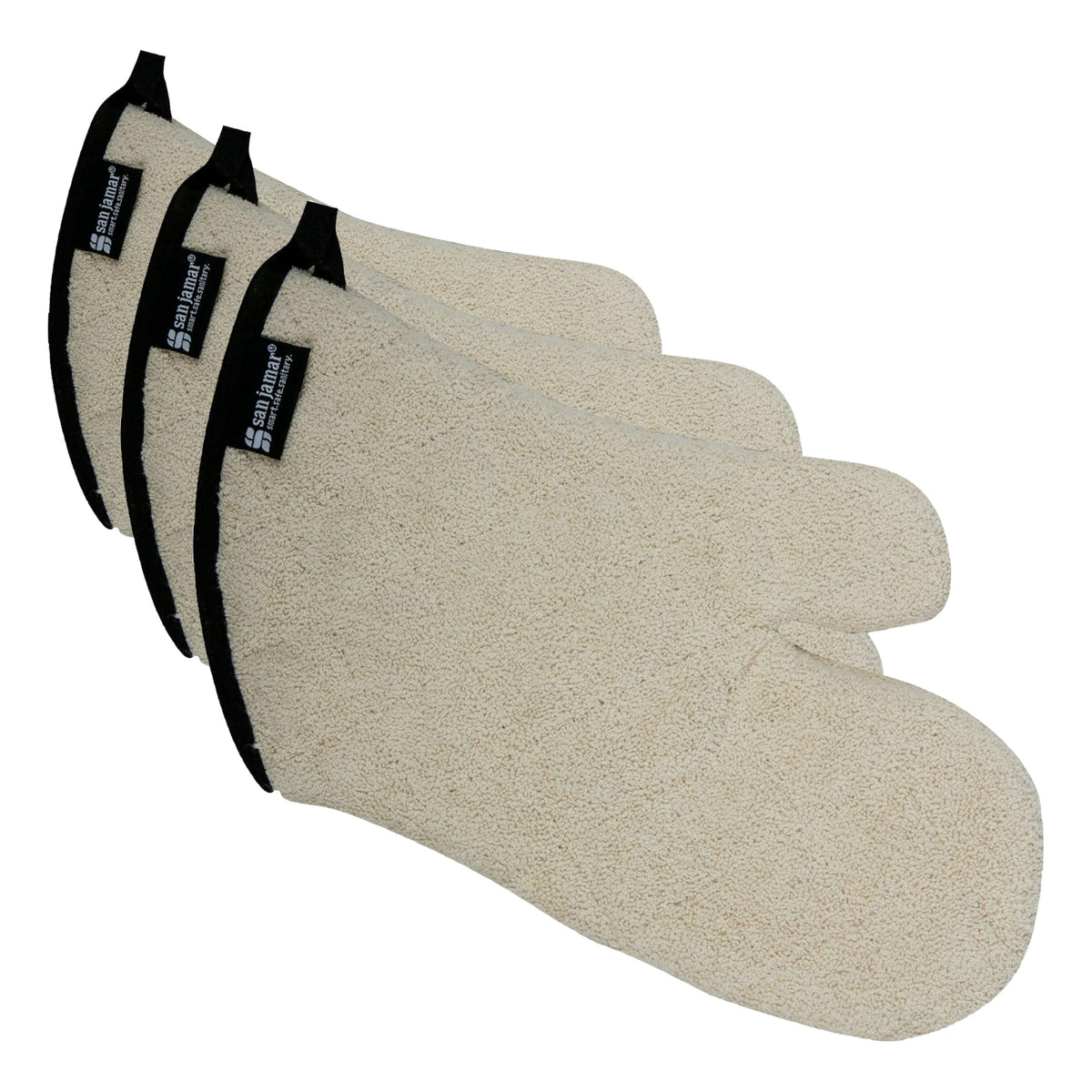 Terry Oven Mitts, San Jamar, Professional Grade, 500°F, 24", Pair, Natural