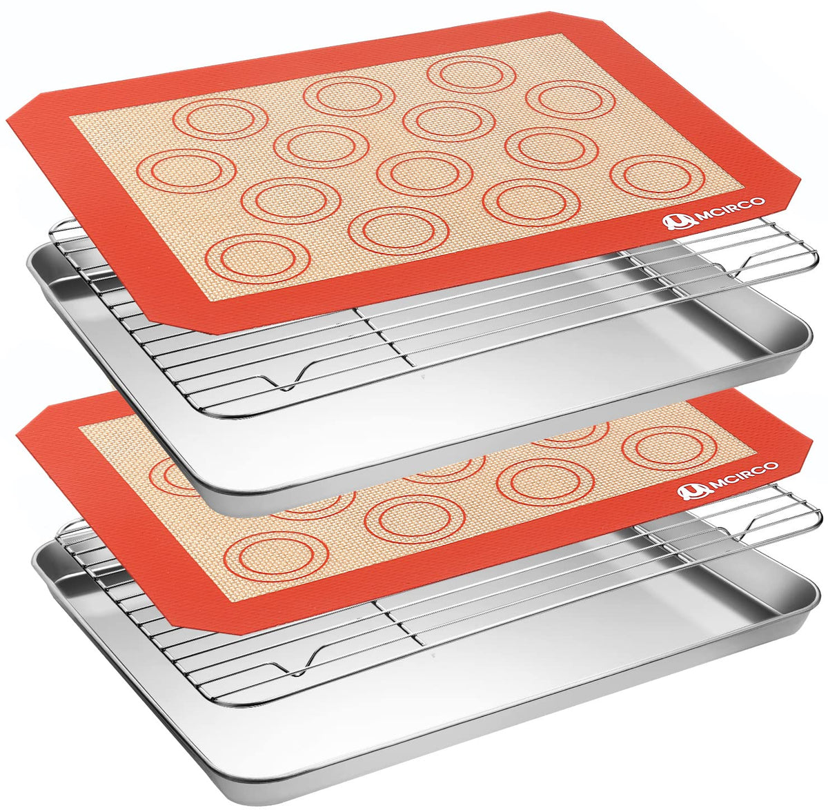 M MCIRCO Baking Sheet with Cooling Rack, Baking Mat Set, Set of 6