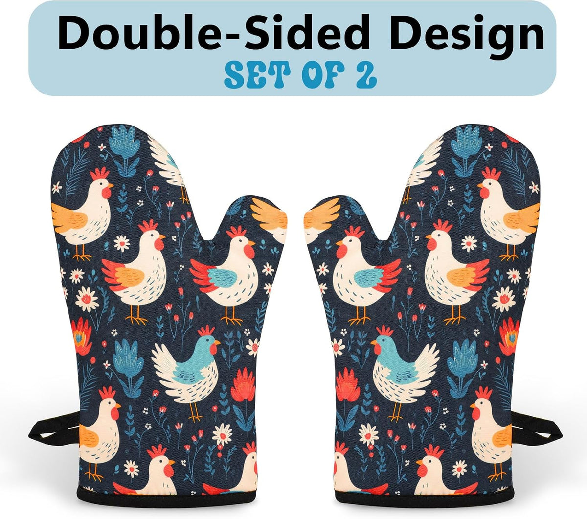 Miracu Oven Mitts Set, Cute Chicken Gifts for Chicken Lovers, Kitchen Decor