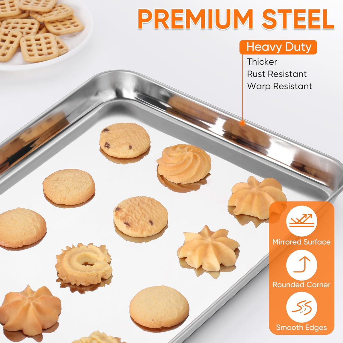 LIANYU Baking Sheet Pans, Half Sheet/Jelly Roll/Quarter Sheet, 3 Pack