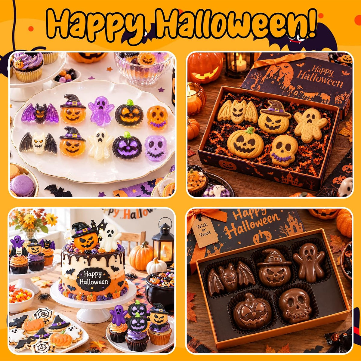 Halloween Silicone Cake Molds Pumpkin Skull Ghost Chocolate Mold
