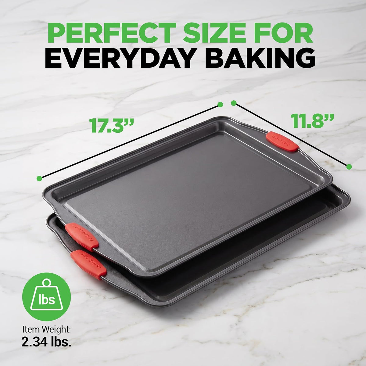 NutriChef Baking Sheet Set, 2-Piece Nonstick Cookie Sheets