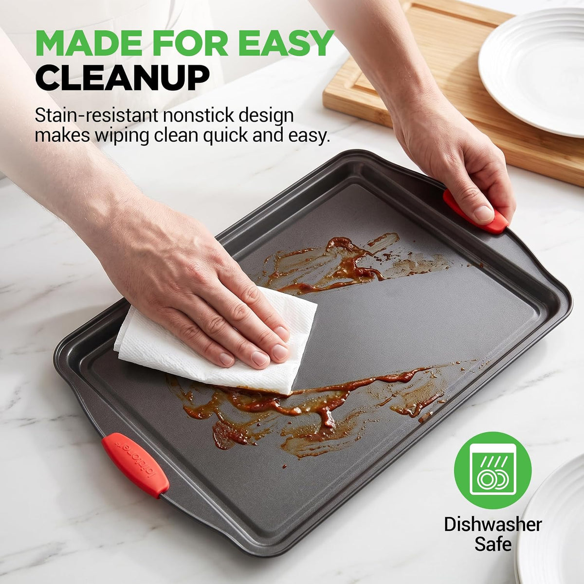 NutriChef Baking Sheet Set, 2-Piece Nonstick Cookie Sheets