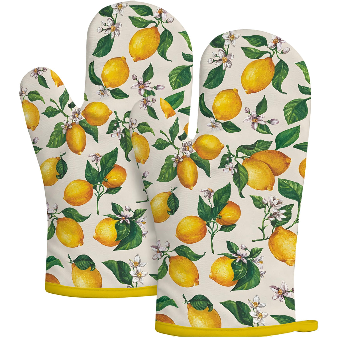 Retro Cherry Oven Mitts, Red Cherries and Polka Dots, Set of 2