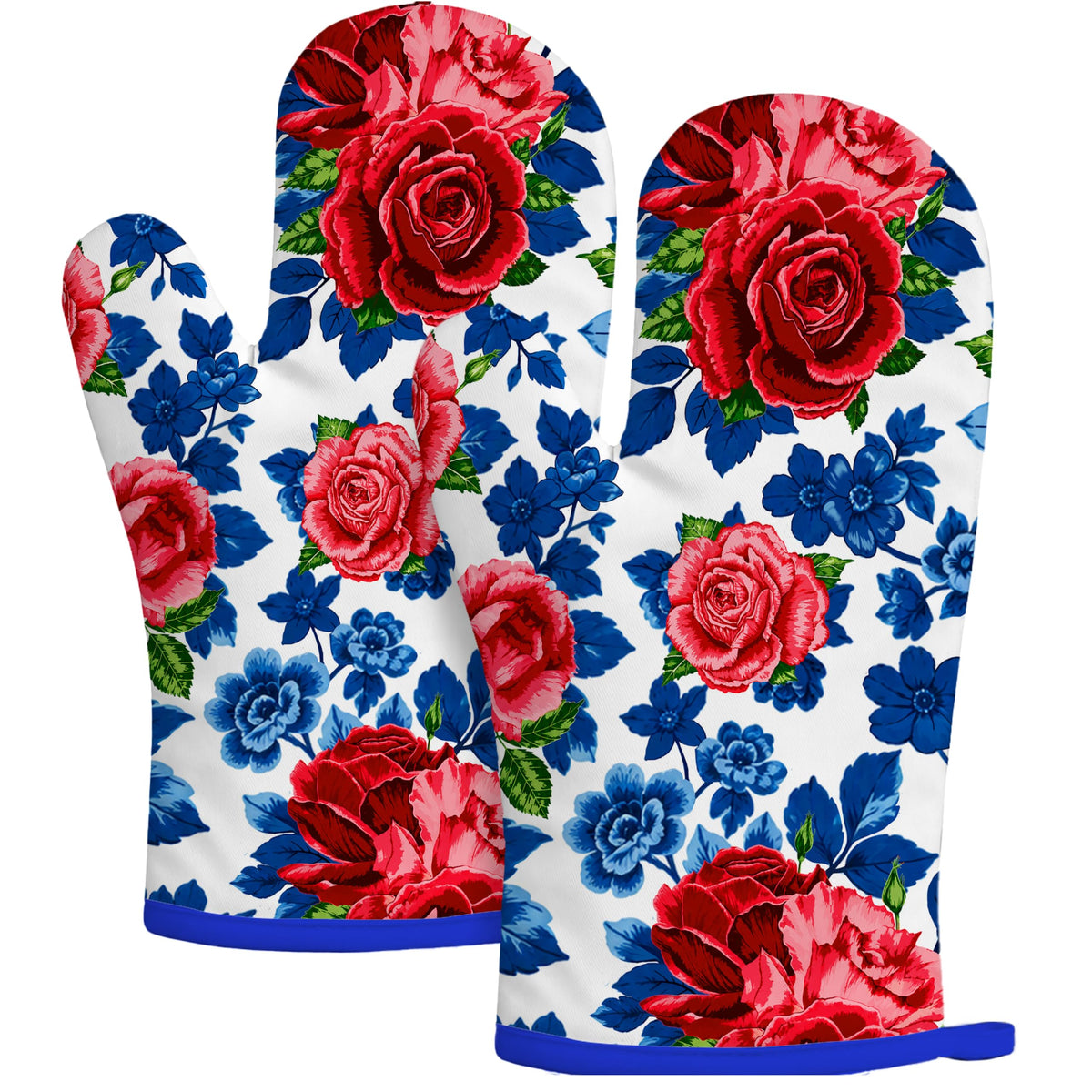 Retro Cherry Oven Mitts, Red Cherries and Polka Dots, Set of 2