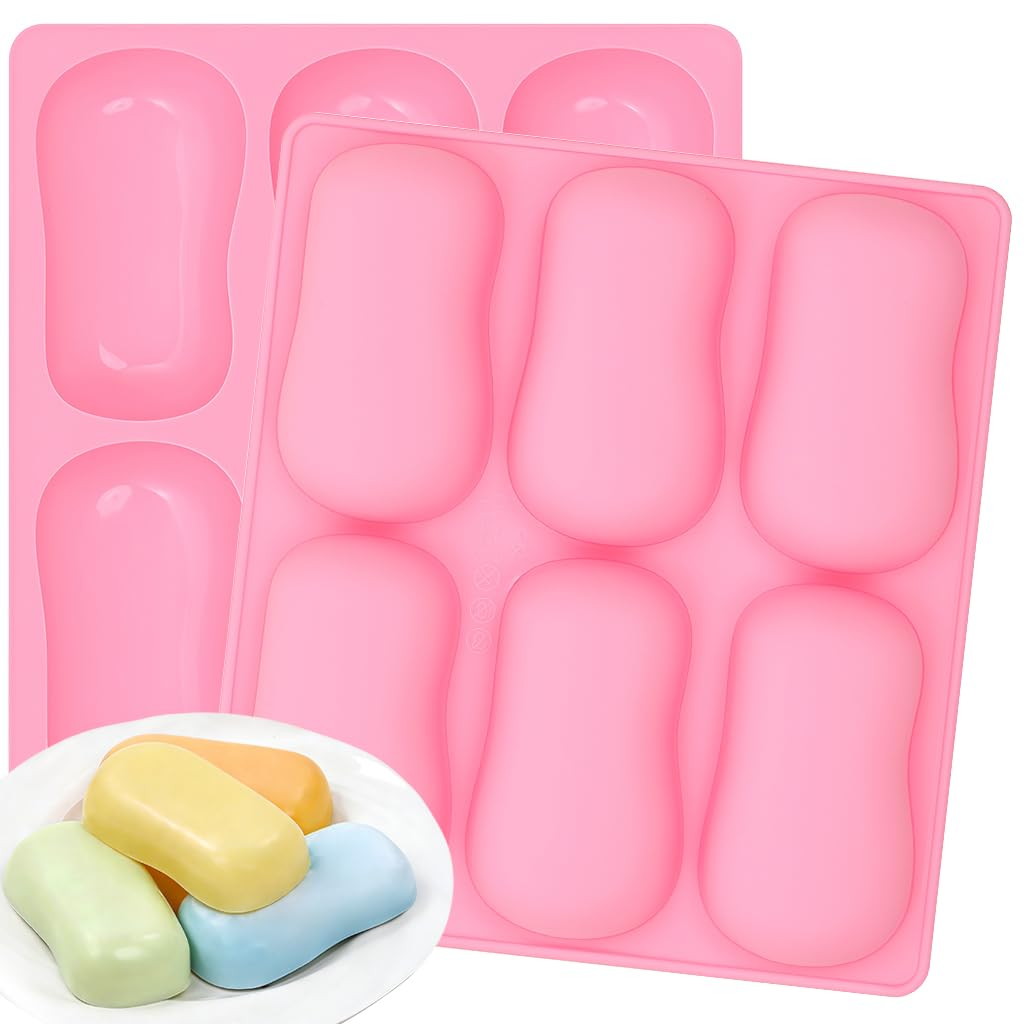 SJ Rectangle Soap Mold Set, 3-Pack 6-Cavity Silicone Soap Molds