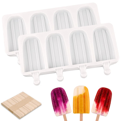 WMKGG Popsicle Silicone Molds Set, 2 PCS Ice Cream Mold(Standard Size/Pink)