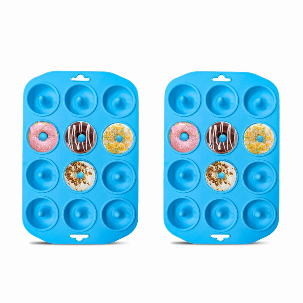 12 hole Silicone Donut Pan Non-Stick - Bite Size Donut Pans for baking
