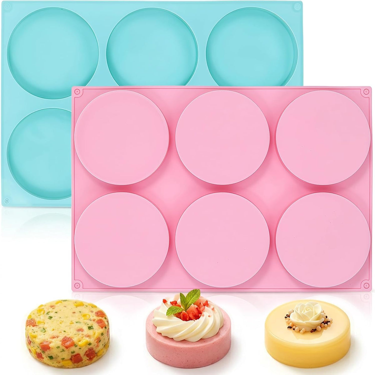 Silicone Muffin Top Pan, 4 Inch Egg Mold for Breakfast Sandwiches