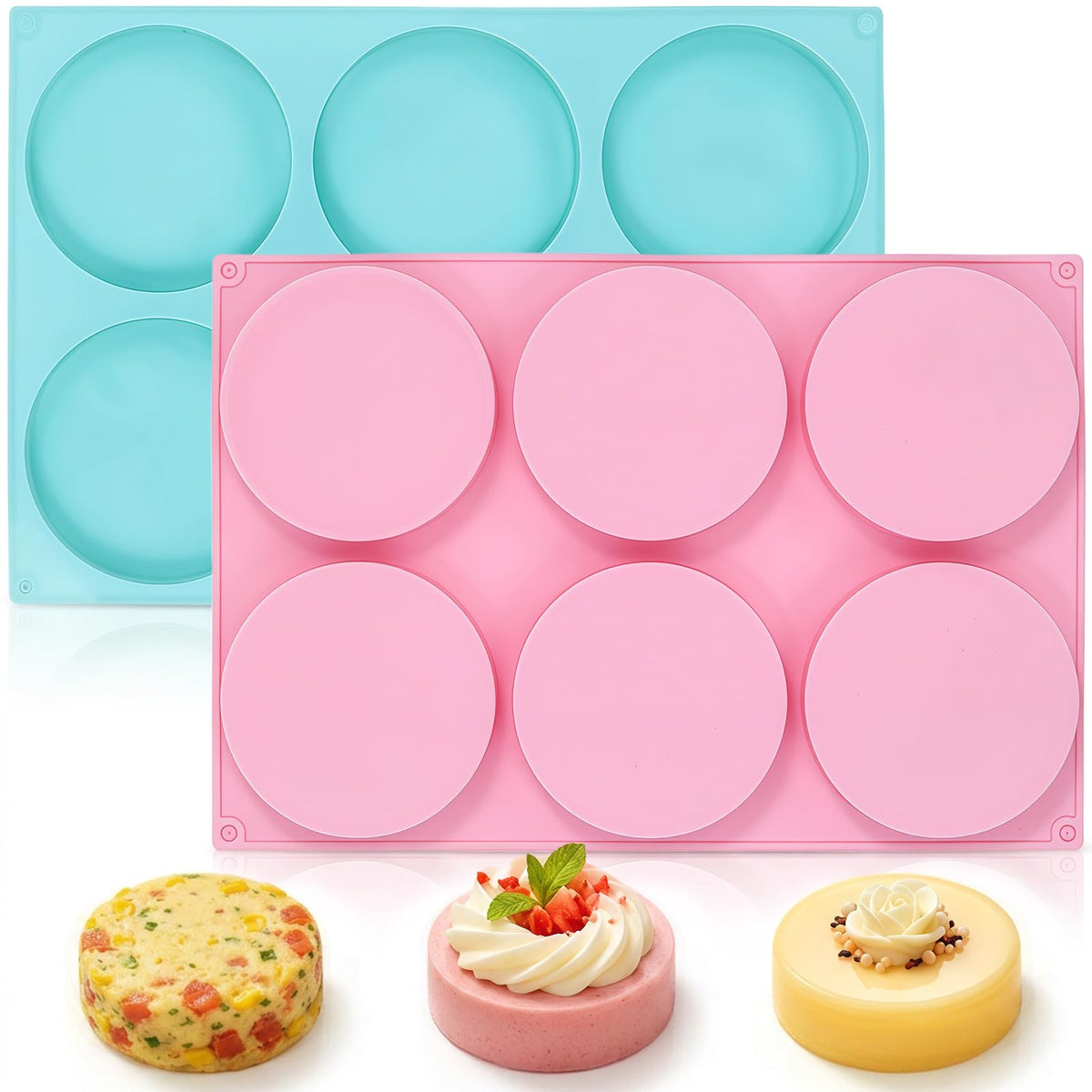 Silicone Muffin Top Pan, 4 Inch Egg Mold for Breakfast Sandwiches