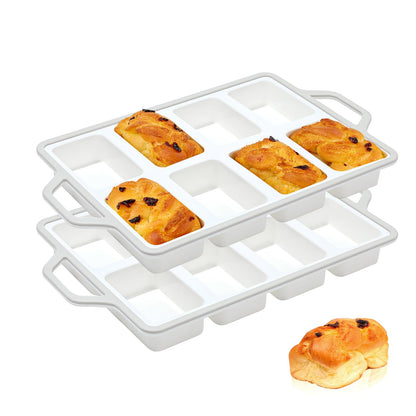 2 Pack Vinino Silicone Mini Loaf Pans Cake Bread Baking Metal Reinforced