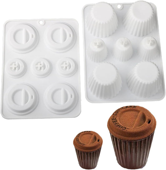 2pk Silicone Coffee Cup Baking Mold Easy Release for Desserts